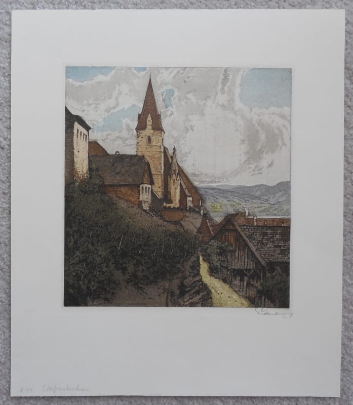 Artist signed color etching