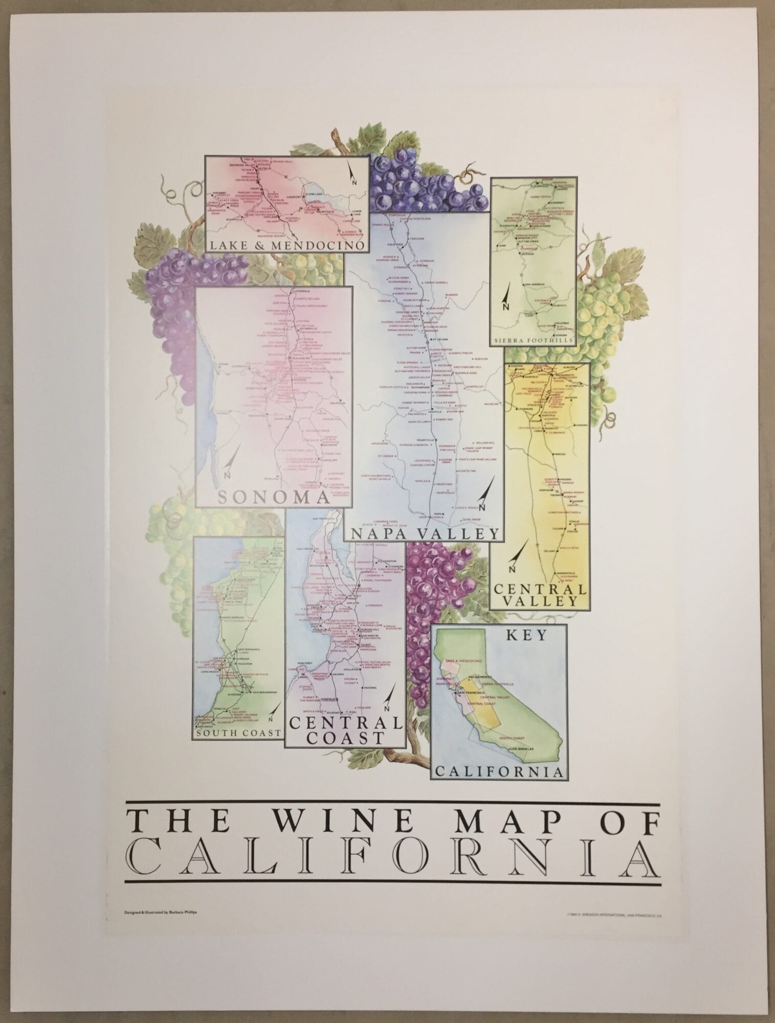 California wine map poster